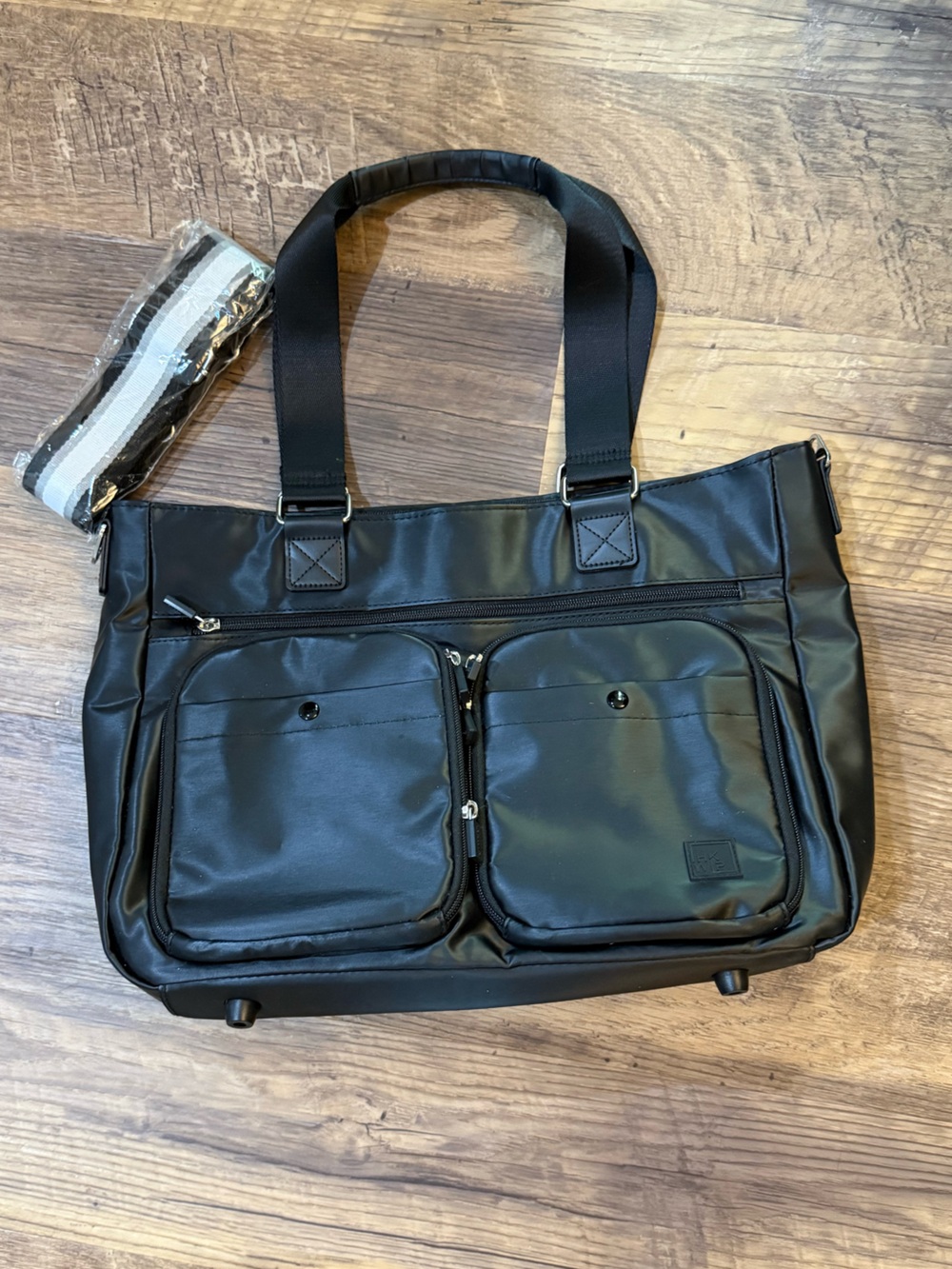 IHKWIP Cargo Catchall Tote with handles & Crossbody Strap - Metallic Black - Picture 3 of 13